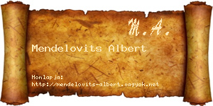 Mendelovits Albert névjegykártya